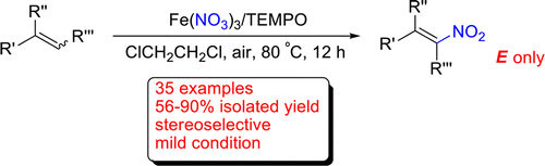 Nitration with ferric nitrate and TEMPO